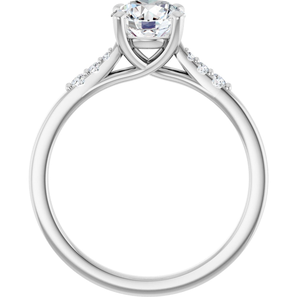 14K White Round 1 ct Engagement Ring