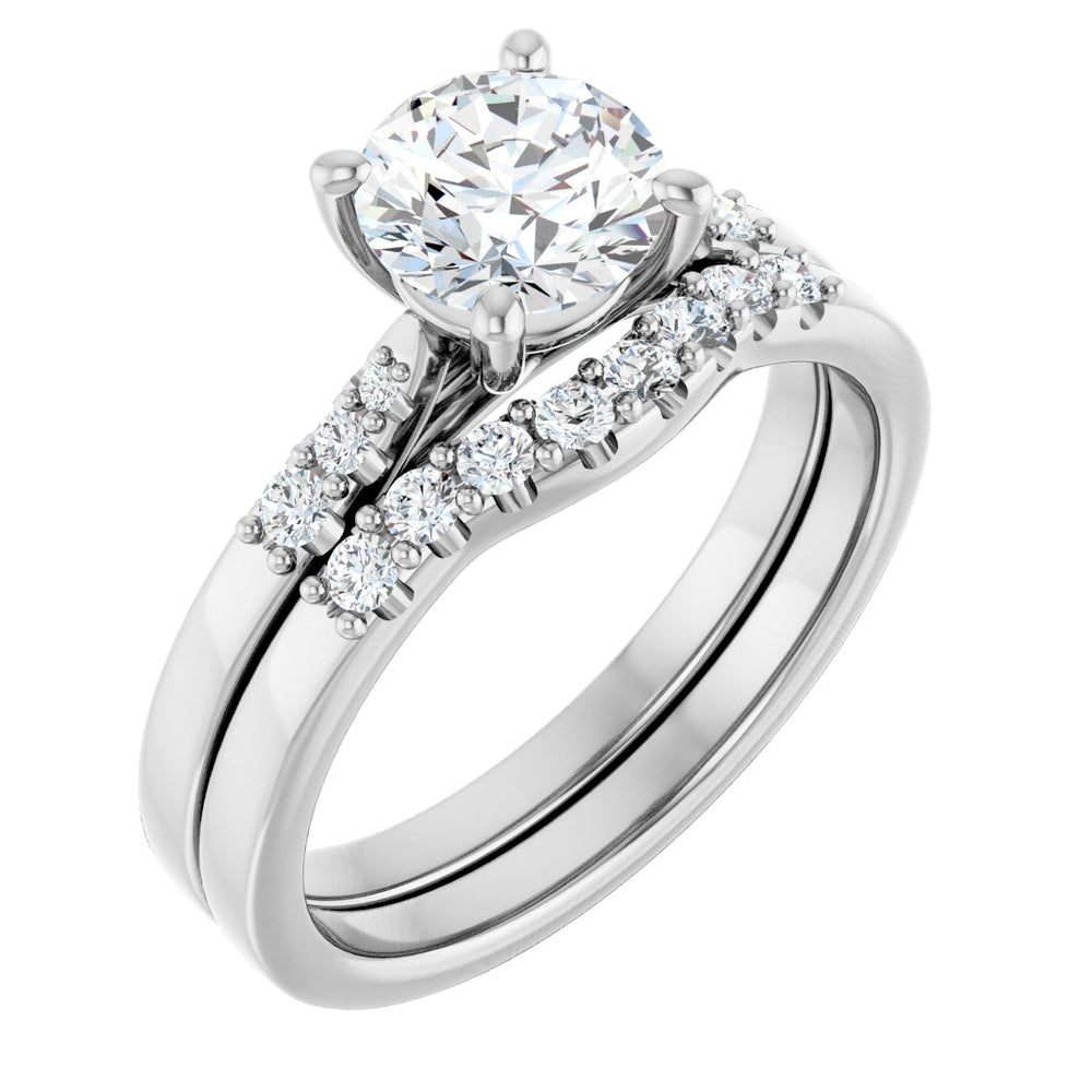 
                  
                    14K White Round 1 ct Engagement Ring
                  
                