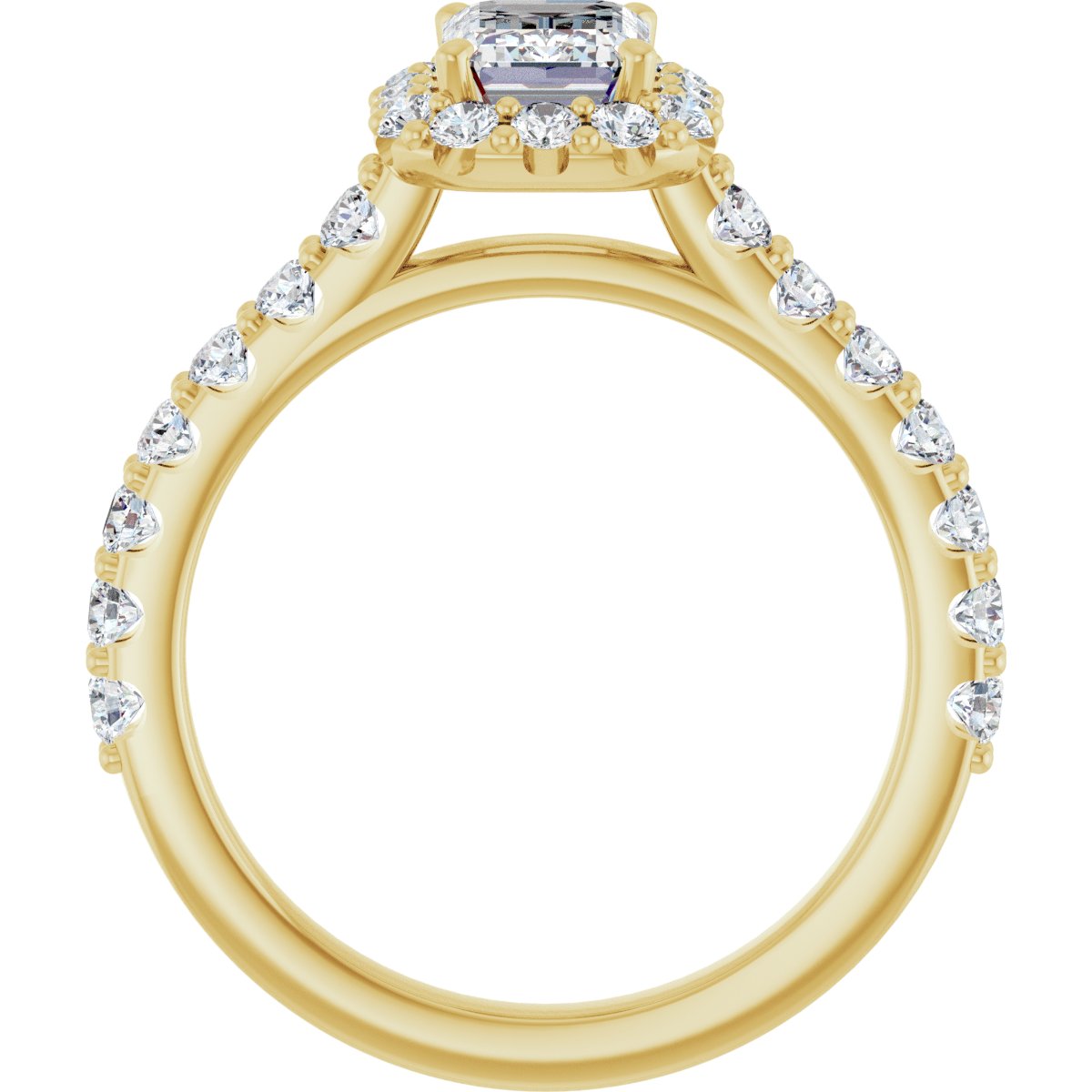 14K Yellow Emerald 1 ct Engagement Ring