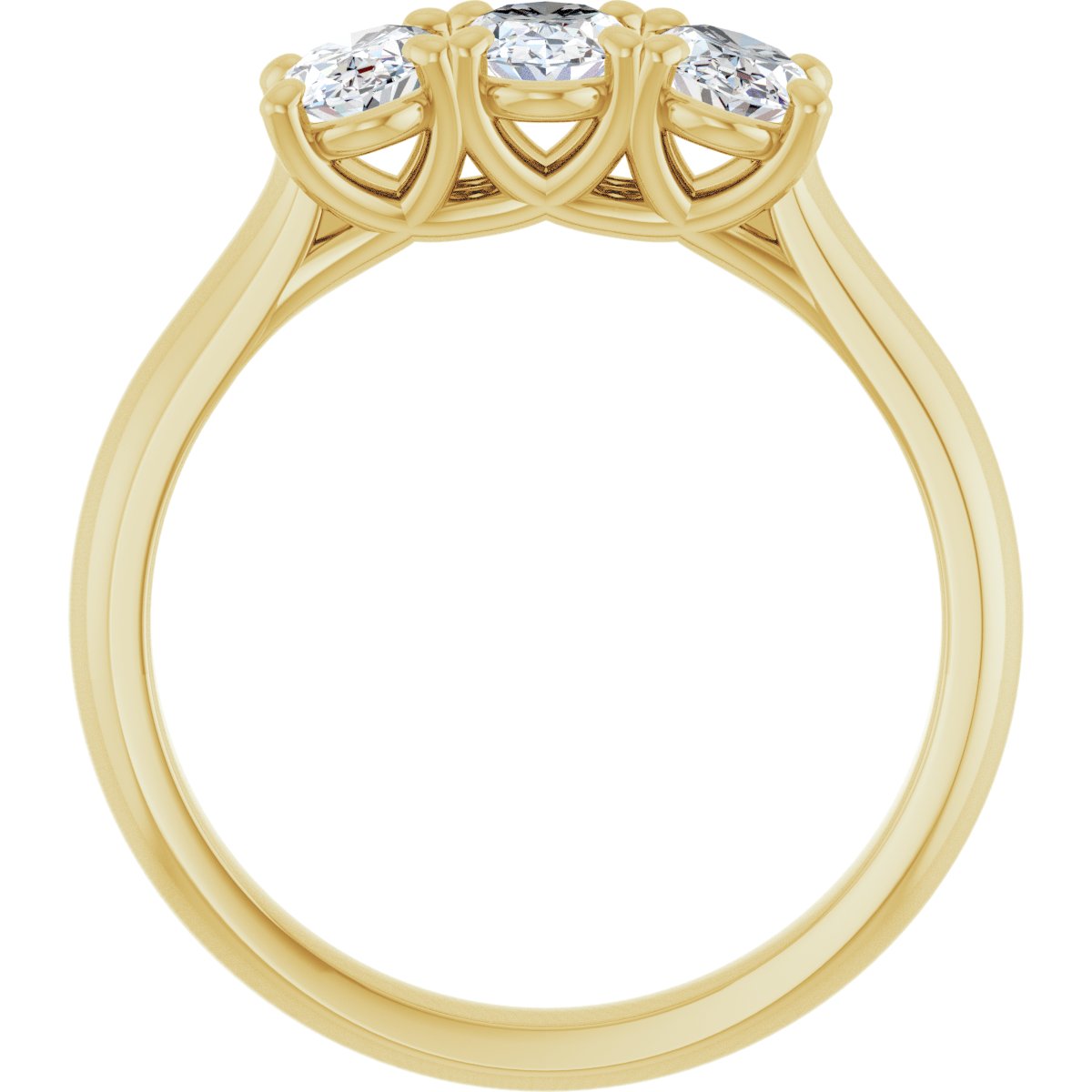 1.20 ctw Lab-Grown Diamond Three-Stone Anniversary Band in 14K Yellow Gold