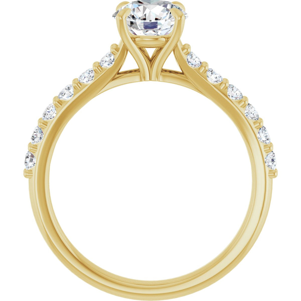 14K Yellow Round 1 ct Engagement Ring