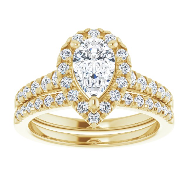 
                  
                    14K Yellow Pear 9/10 ct French-Set Engagement Ring
                  
                