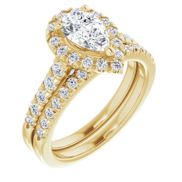 
                  
                    14K Yellow Pear 9/10 ct French-Set Engagement Ring
                  
                