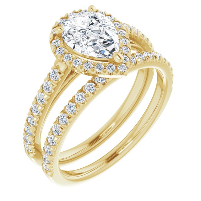 
                  
                    14K Yellow Pear 9/10 ct French-Set Engagement Ring
                  
                