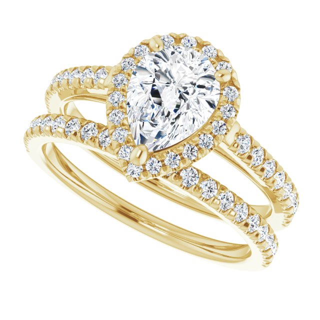 
                  
                    14K Yellow Pear 9/10 ct French-Set Engagement Ring
                  
                