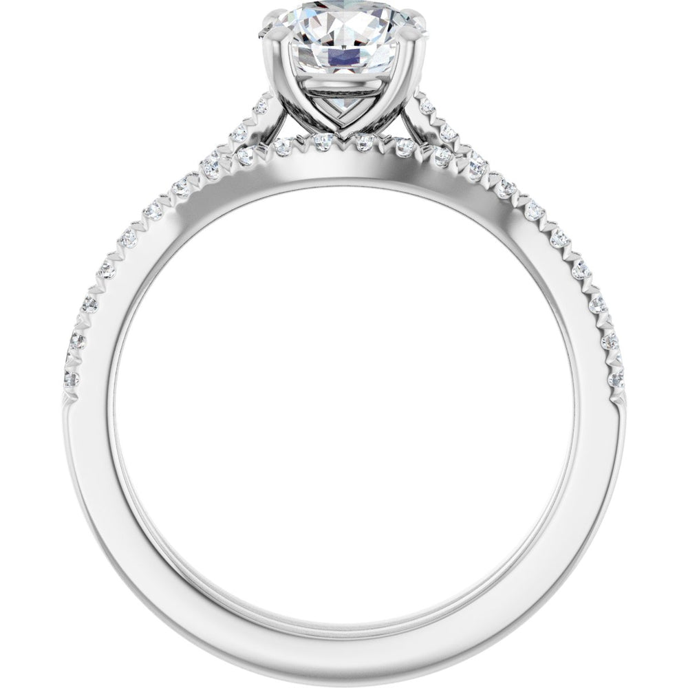 
                  
                    14K White Round 1 ct French Set Engagement Ring
                  
                