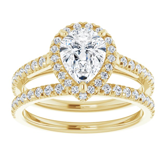 
                  
                    14K Yellow Pear 9/10 ct French-Set Engagement Ring
                  
                