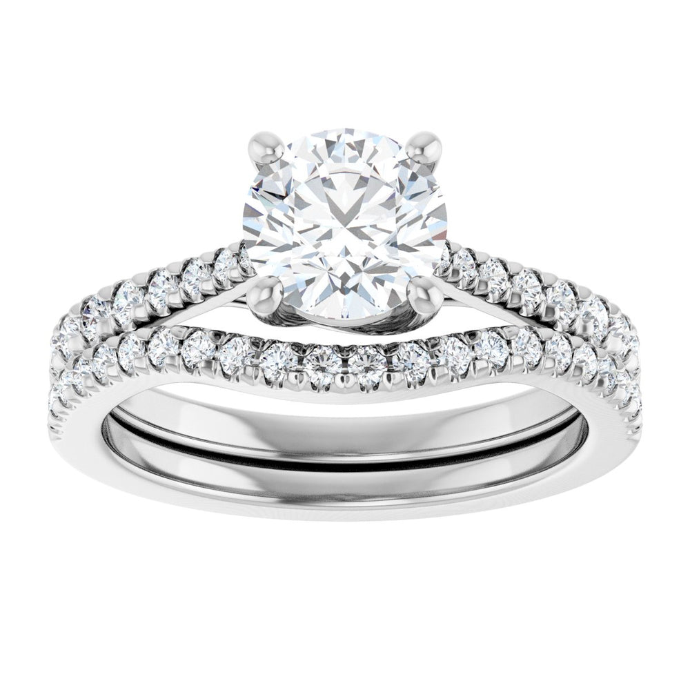 
                  
                    14K White Round 1 ct French Set Engagement Ring
                  
                