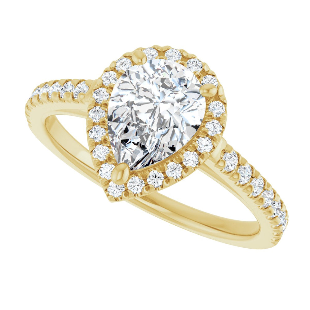 
                  
                    14K Yellow Pear 9/10 ct French-Set Engagement Ring
                  
                