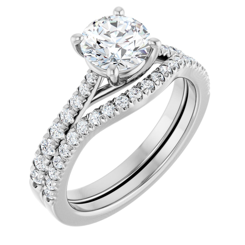 
                  
                    14K White Round 1 ct French Set Engagement Ring
                  
                
