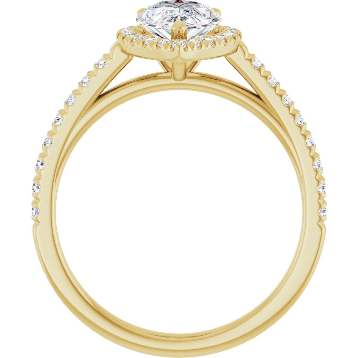 14K Yellow Pear 9/10 ct French-Set Engagement Ring