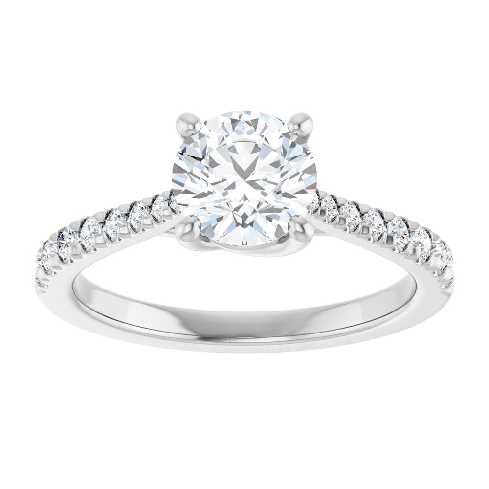 
                  
                    14K White Round 1 ct French Set Engagement Ring
                  
                