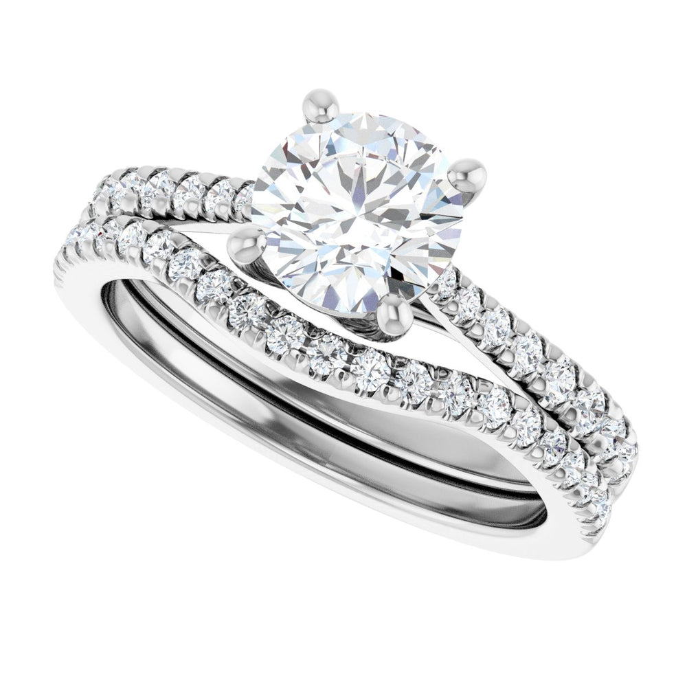 
                  
                    14K White Round 1 ct French Set Engagement Ring
                  
                