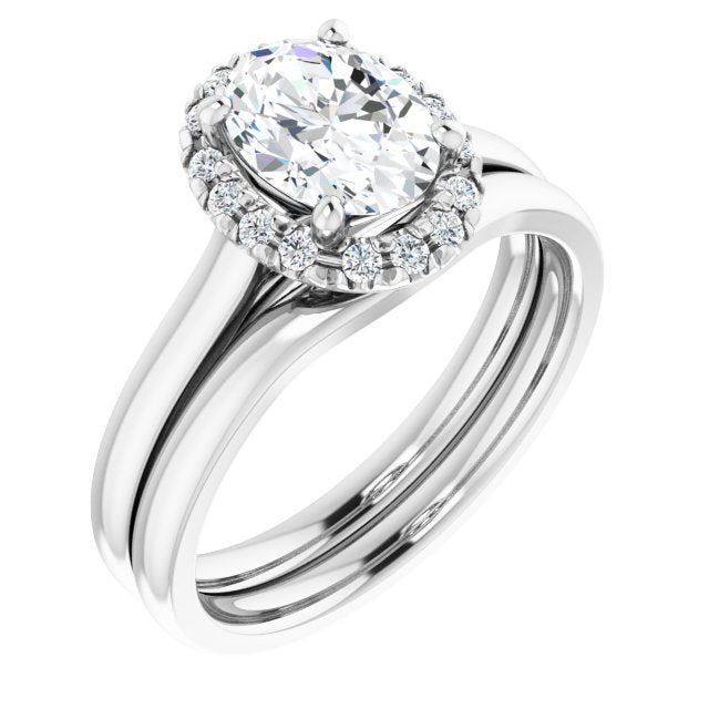 
                  
                    14K White Oval 1 ct French-Set Engagement Ring
                  
                