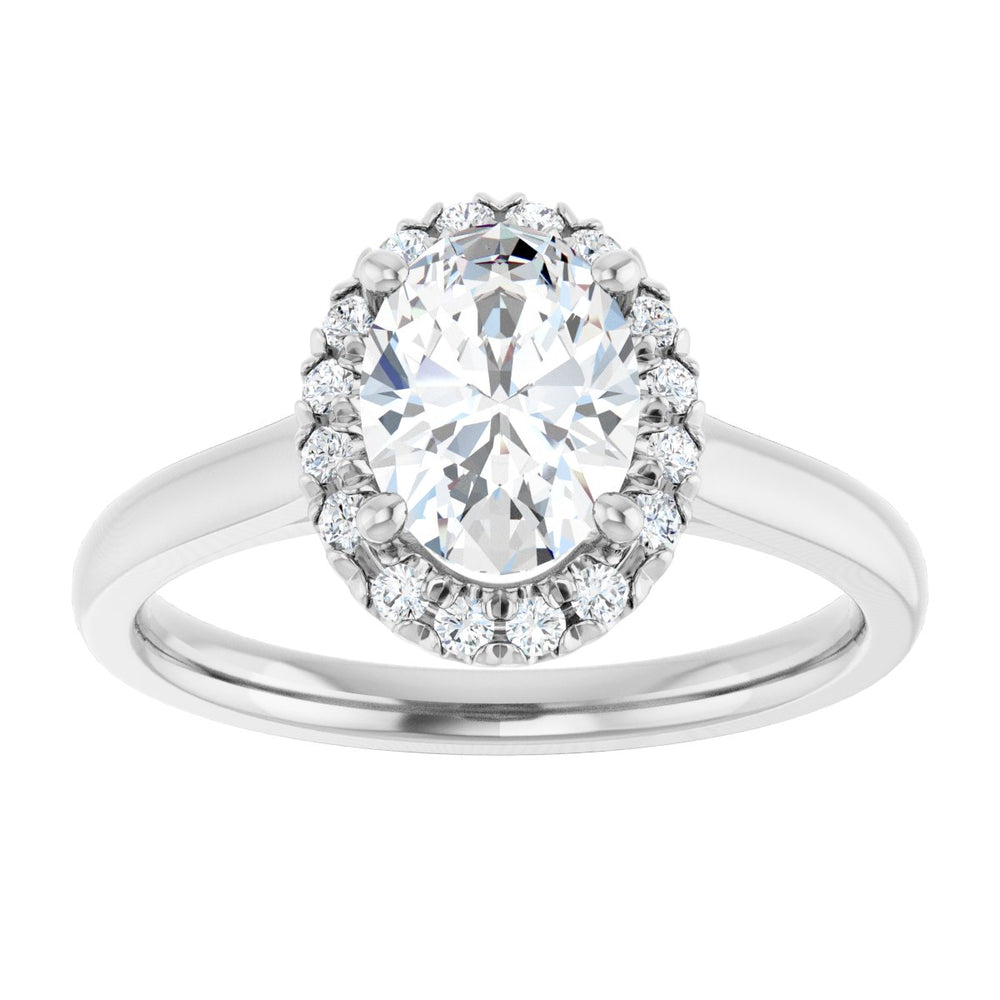 
                  
                    14K White Oval 1 ct French-Set Engagement Ring
                  
                