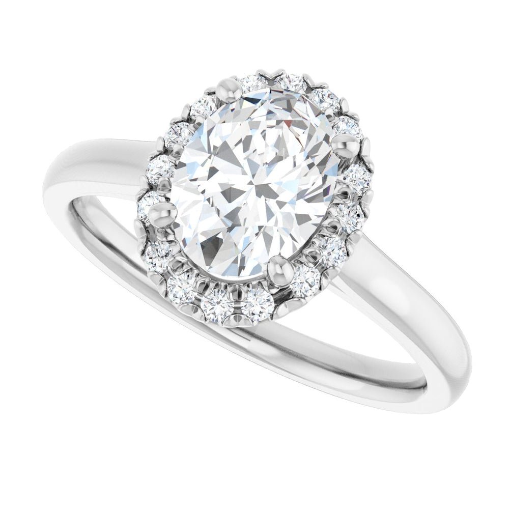 
                  
                    14K White Oval 1 ct French-Set Engagement Ring
                  
                