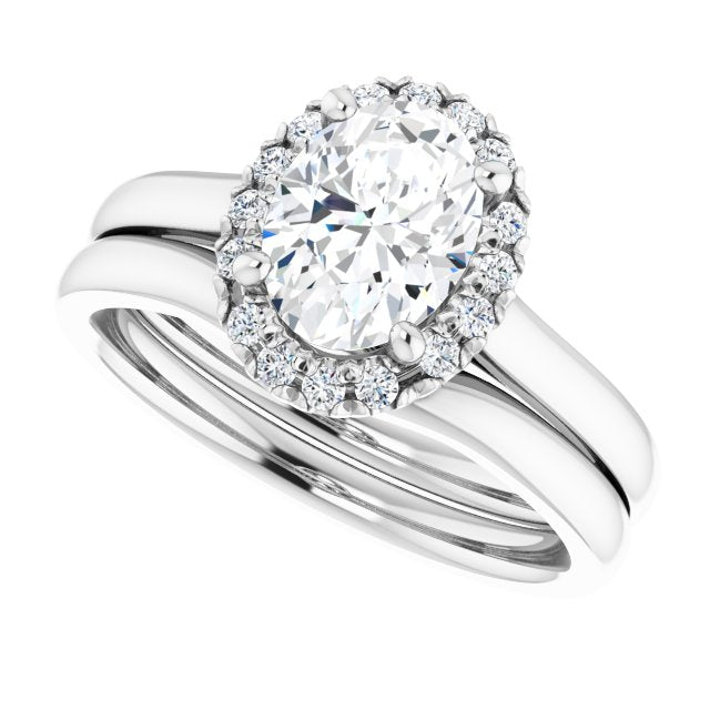 
                  
                    14K White Oval 1 ct French-Set Engagement Ring
                  
                