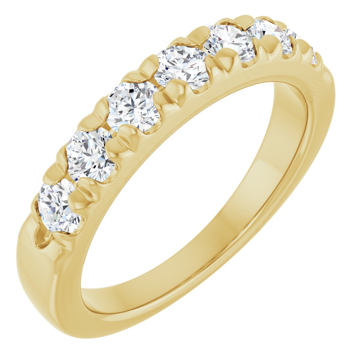 Approx. 7/8 CTW Lab-Grown Diamond Seven-Stone Anniversary Band in 14K Yellow Gold, view 1