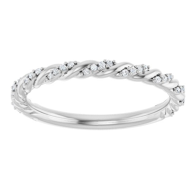 
                  
                    14K White 1/10 CTW Natural Diamond Band
                  
                