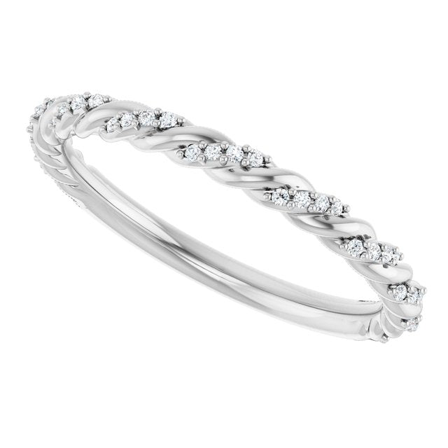 
                  
                    14K White 1/10 CTW Natural Diamond Band
                  
                