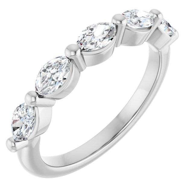 14K White 1 CTW Lab-Grown Diamond Anniversary Band