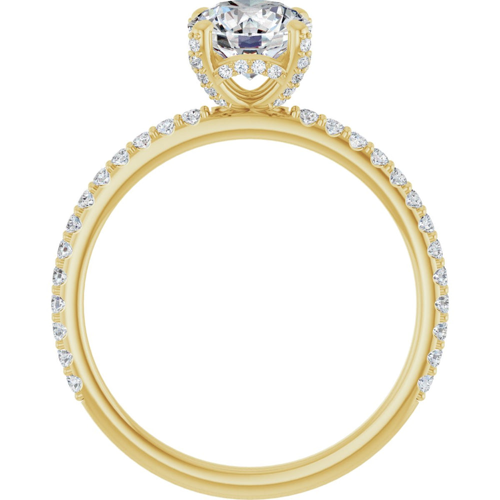 14K Yellow Round 1 ct Engagement Ring
