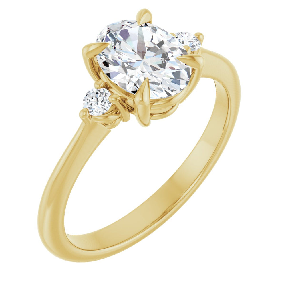 14K Yellow Oval 1 ct Engagement Ring