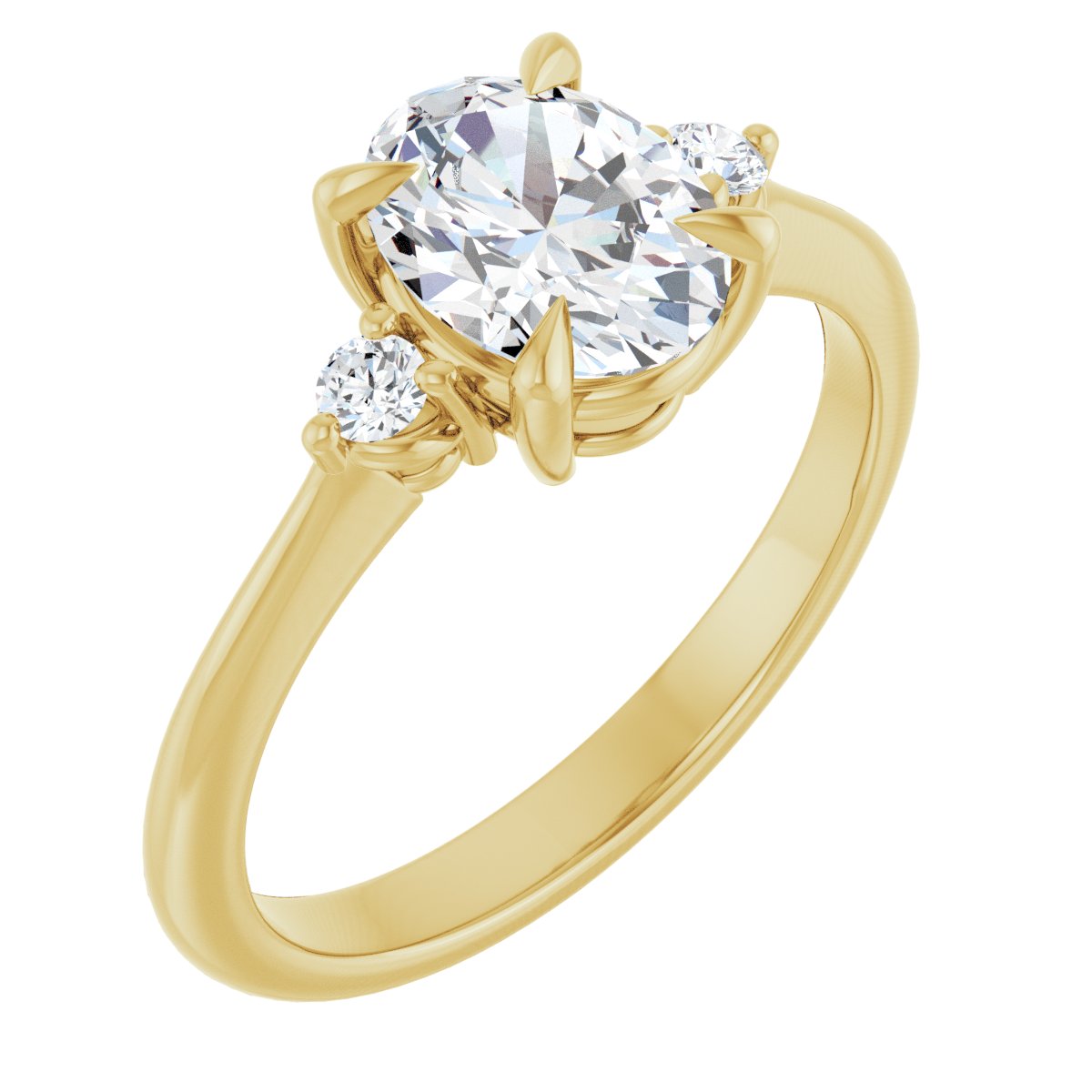 14K Yellow Oval 1 ct Engagement Ring