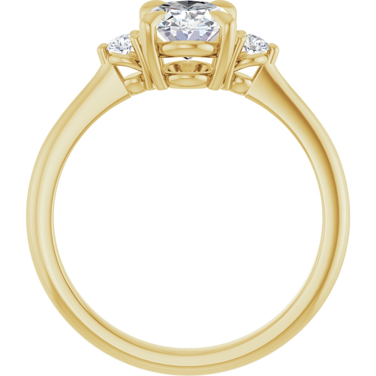 14K Yellow Oval 1 ct Engagement Ring