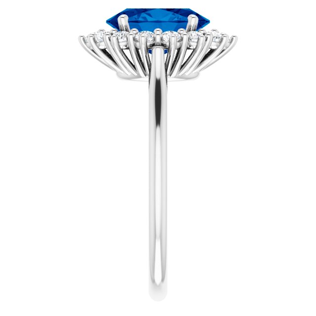 
                  
                    14k White Gold Lab-Grown Blue Sapphire and Diamond Ring
                  
                