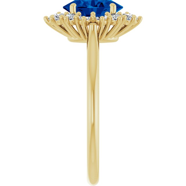 
                  
                    14K Yellow Lab-Grown Blue Sapphire & 3/8 CTW Natural Diamond Ring
                  
                