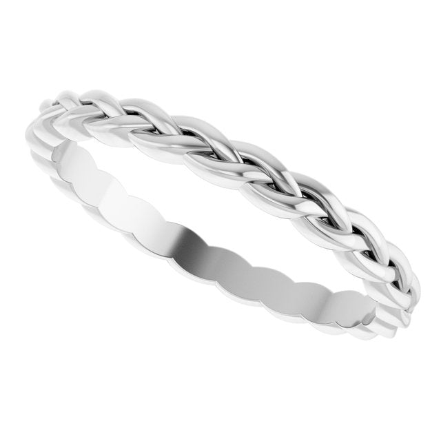 
                  
                    14K White 2 mm Woven-Design Band Size 7
                  
                