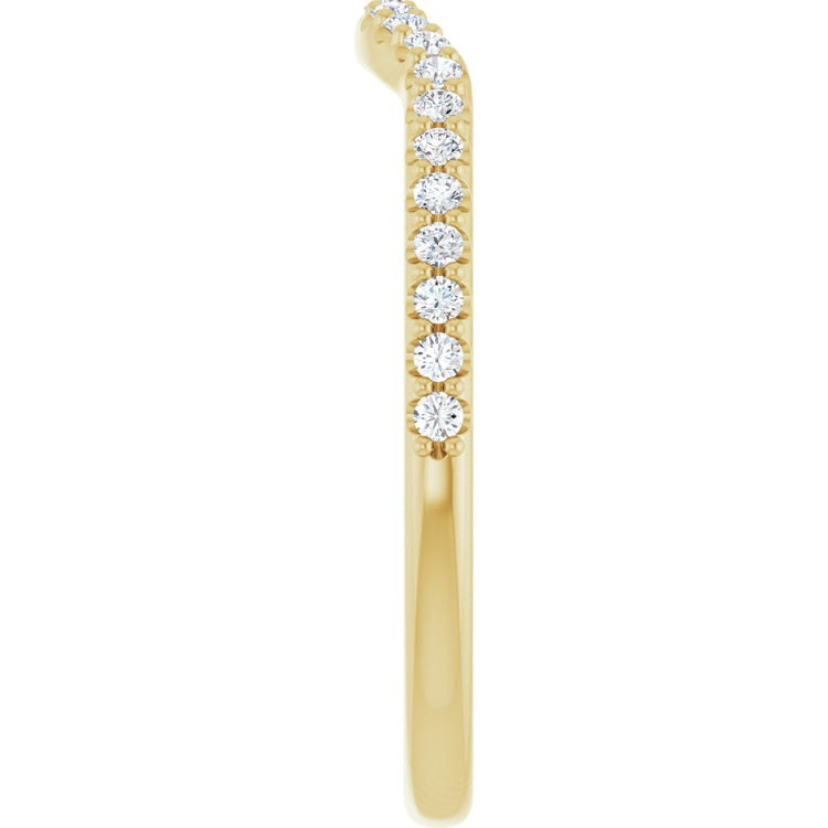14K Yellow Gold 1/5 CTW Natural Diamond Contour Band