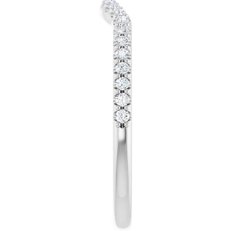 14K White Gold 1/5 CTW Natural Diamond Contour Band
