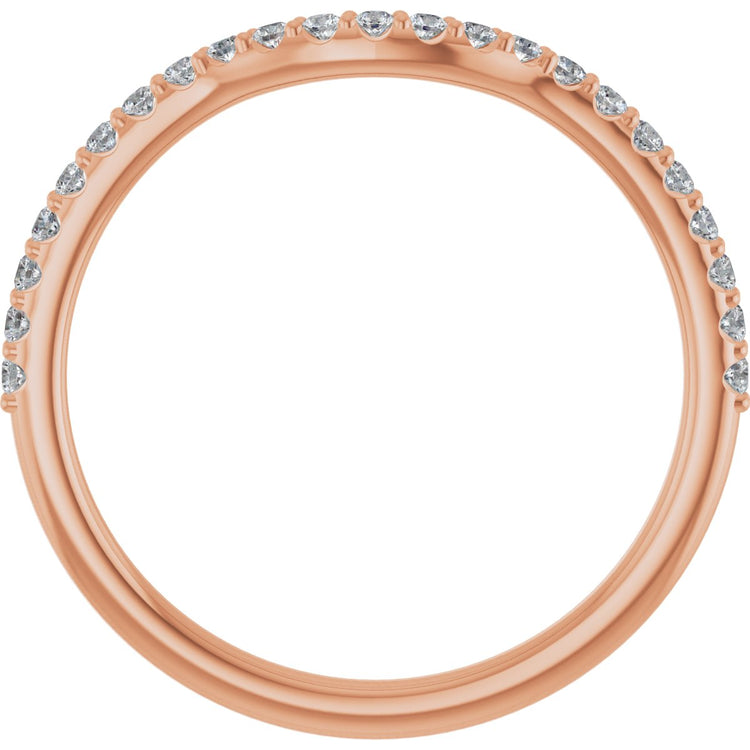 14K Rose Gold 1/5 CTW Natural Diamond Contour Band