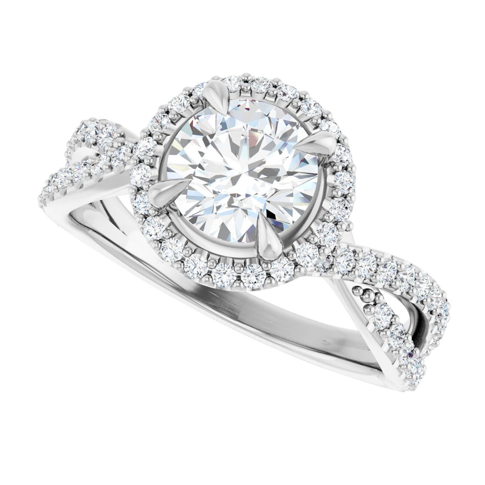 
                  
                    14K White Round 1 ct Engagement Ring
                  
                