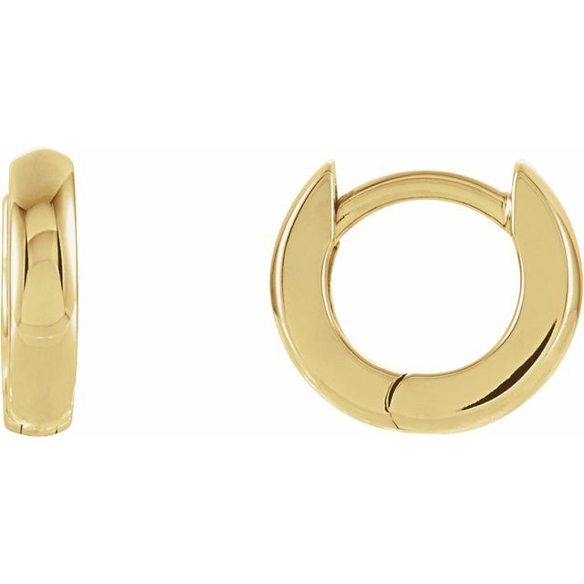9.5 × 2.25 mm Hinged Hoop Earrings in 14K Yellow Gold