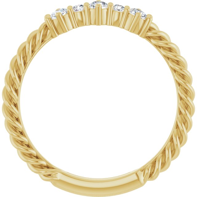 14K Yellow 1/5 CTW Natural Diamond Rope Anniversary Band