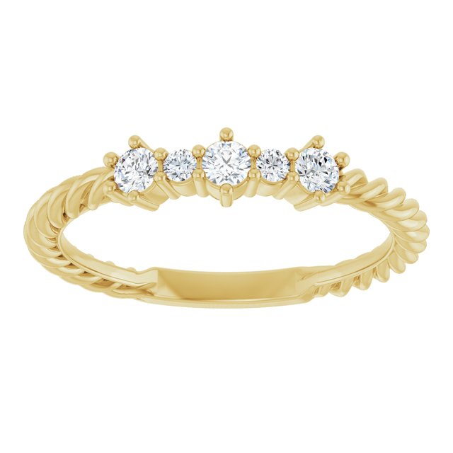 
                  
                    14K Yellow 1/5 CTW Natural Diamond Rope Anniversary Band
                  
                
