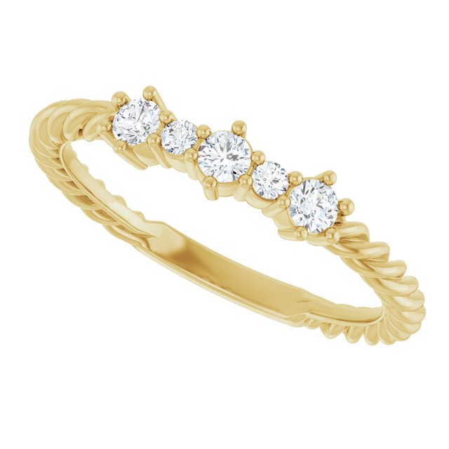 
                  
                    14K Yellow 1/5 CTW Natural Diamond Rope Anniversary Band
                  
                