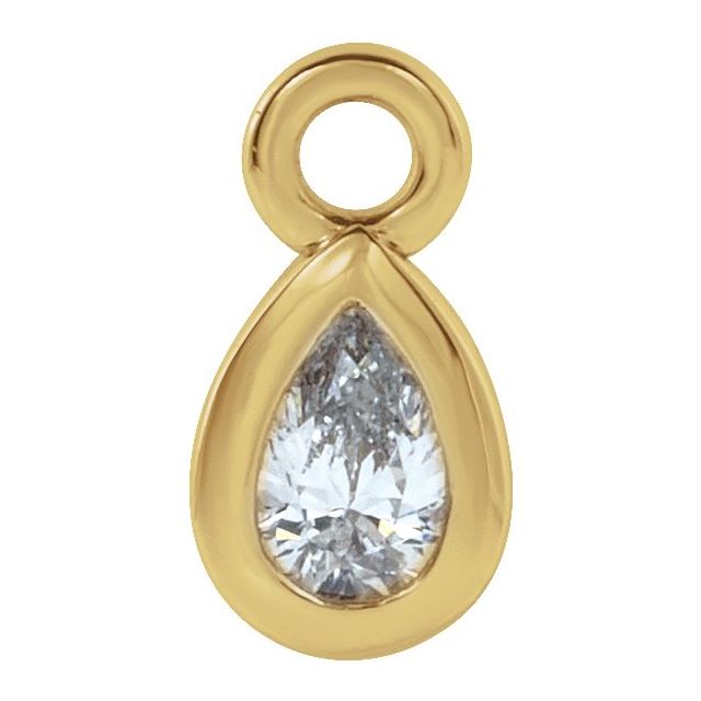 14K Yellow .05 CT Lab-Grown Diamond Dangle
