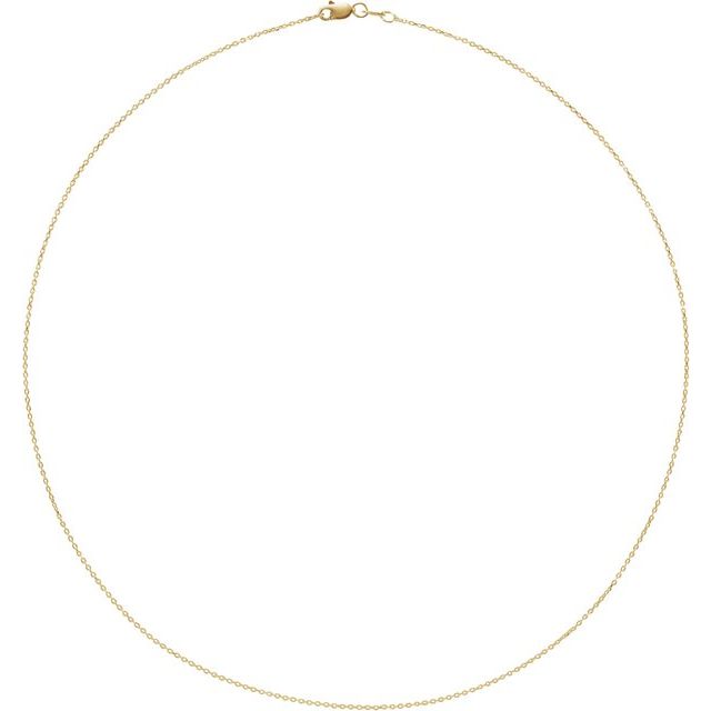 1 mm Diamond-Cut Cable Chain with Lobster Clasp, 18 in, 14K Yellow Gold — view 2