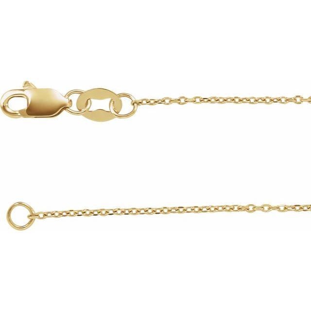 1 mm Diamond-Cut Cable Chain with Lobster Clasp, 18 in, 14K Yellow Gold