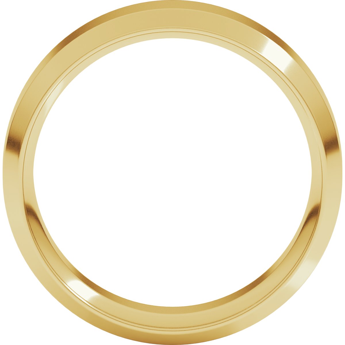 14K Yellow Gold 7 mm Beveled-Edge Comfort-Fit Flat Band