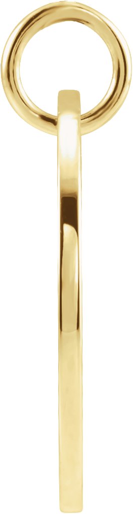 14K Yellow Gold 16.5 mm Gemini Zodiac Disc Charm/Pendant