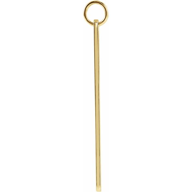 33 × 4.5 mm Engravable Rectangle Bar Pendant in 14K Yellow Gold — view 2