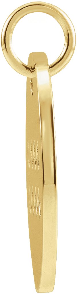14K Yellow Gold 16.5 mm Aquarius Zodiac Disc Charm/Pendant