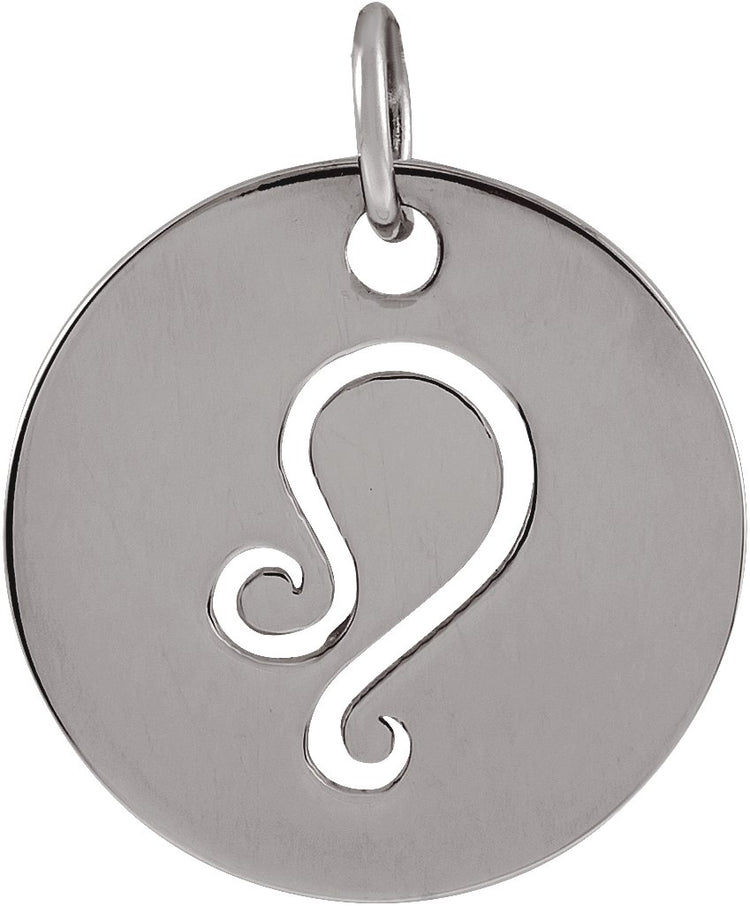 Sterling Silver 16.5 mm Leo Zodiac Disc Charm/Pendant