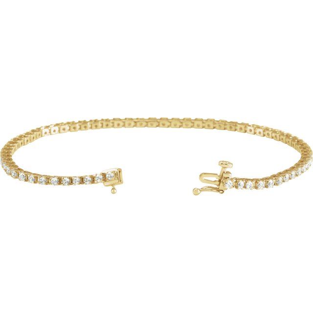 2 ctw Lab-Grown Diamond Line Bracelet, 14K Yellow Gold, 7 1/4 in — view 2