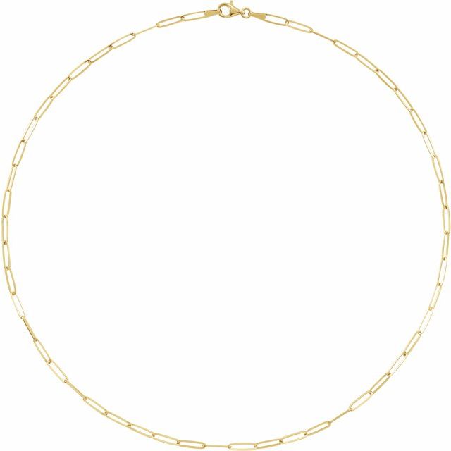 14K Yellow Gold 2.6 mm Paperclip-Style 18